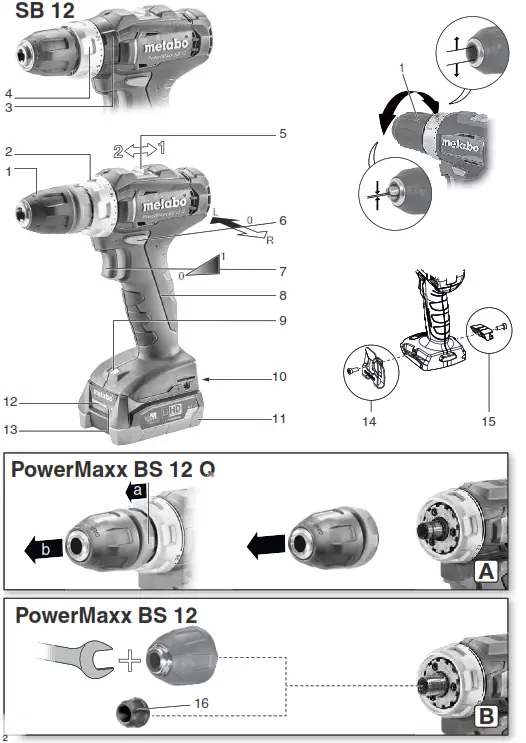metabo PowerMaxx BS 12 Cordless Drill Driver - 2