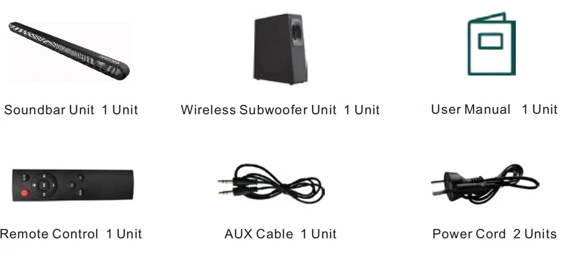 moonki MX-SB140BT21 2.1 Channel Soundbar with Wireless Subwoofer 1