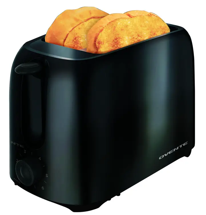 OVENTE TP2210B 700 Watt 2 Slice Black Bread Toaster
