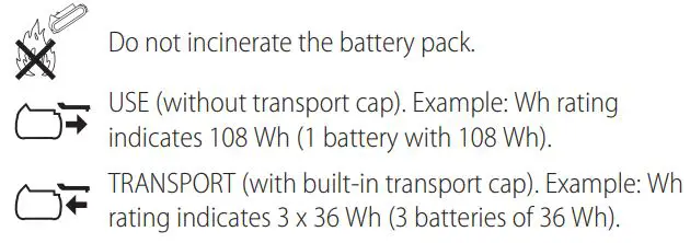 DEWALT DCD800 Brushless Cordless 1 2 in. Drill Driver Kit Instruction Manual - Labels on Charger and Battery Pack