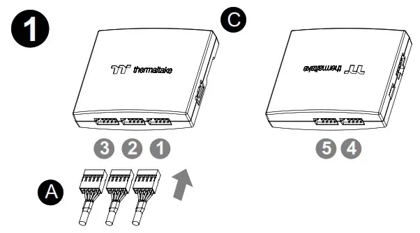 thermaltake CL F137 PL12SW A Swafan 12 RGB Radiator Fan - Controller Installation Guide