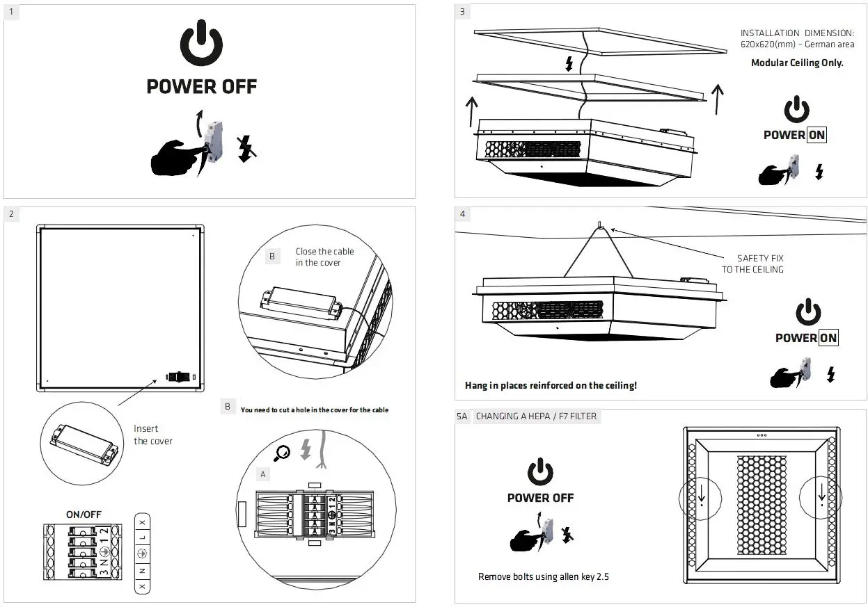 LENA-LIGHTING-63-000-UV-C-Sterilon-Square-Hepa-144W-PP-1
