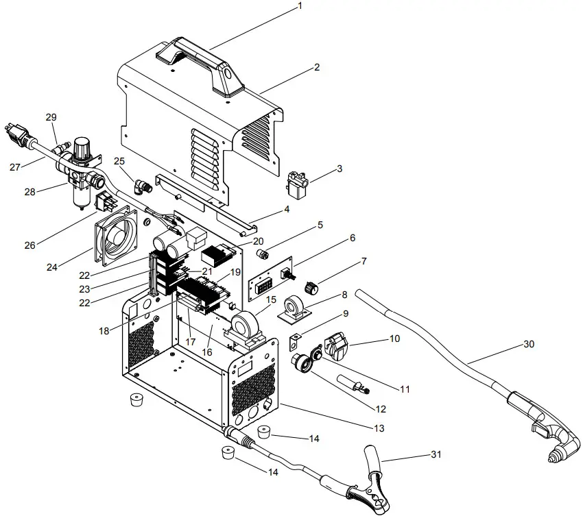 CHICAGO ELECTRIC 58605 20A Plasma Cutter - Diagram
