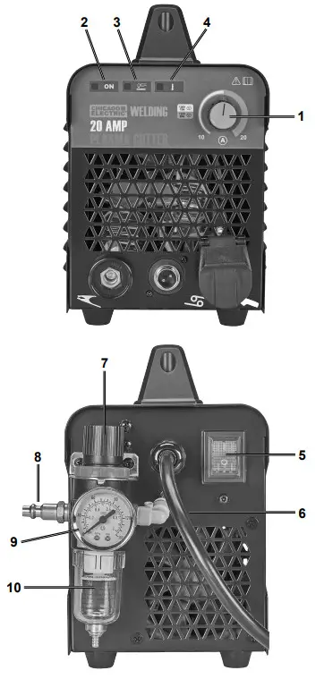 CHICAGO ELECTRIC 58605 20A Plasma Cutter - indicators