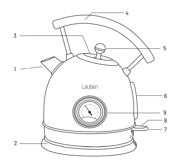 Lauben 17BC Electric Kettle FIG 1