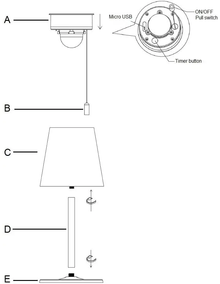 Lucci LEDlux 260290 Piccolo Portable Table Lamp - MICRO USB CHARGING