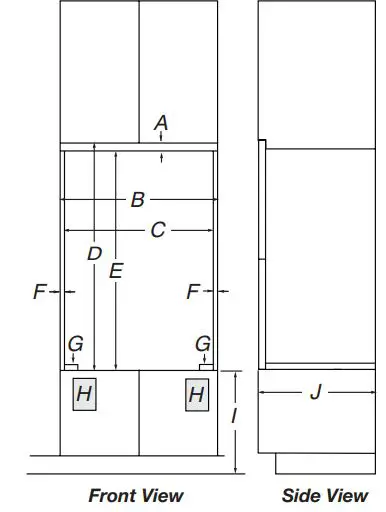 KitchenAid 27 Inch and 30 Inch Electric Single and Double Built In Oven Flush Installation Guide - Double Ovens Installed in Cabinet - Flush Installations