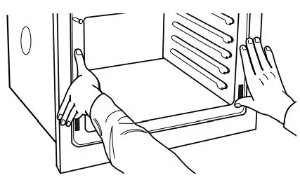 KitchenAid 27 Inch and 30 Inch Electric Single and Double Built In Oven Flush Installation Guide - Push against the front frame of the microwave oven
