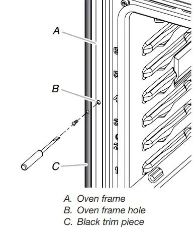 KitchenAid 27 Inch and 30 Inch Electric Single and Double Built In Oven Flush Installation Guide - Remove the tape from the black front trim piece