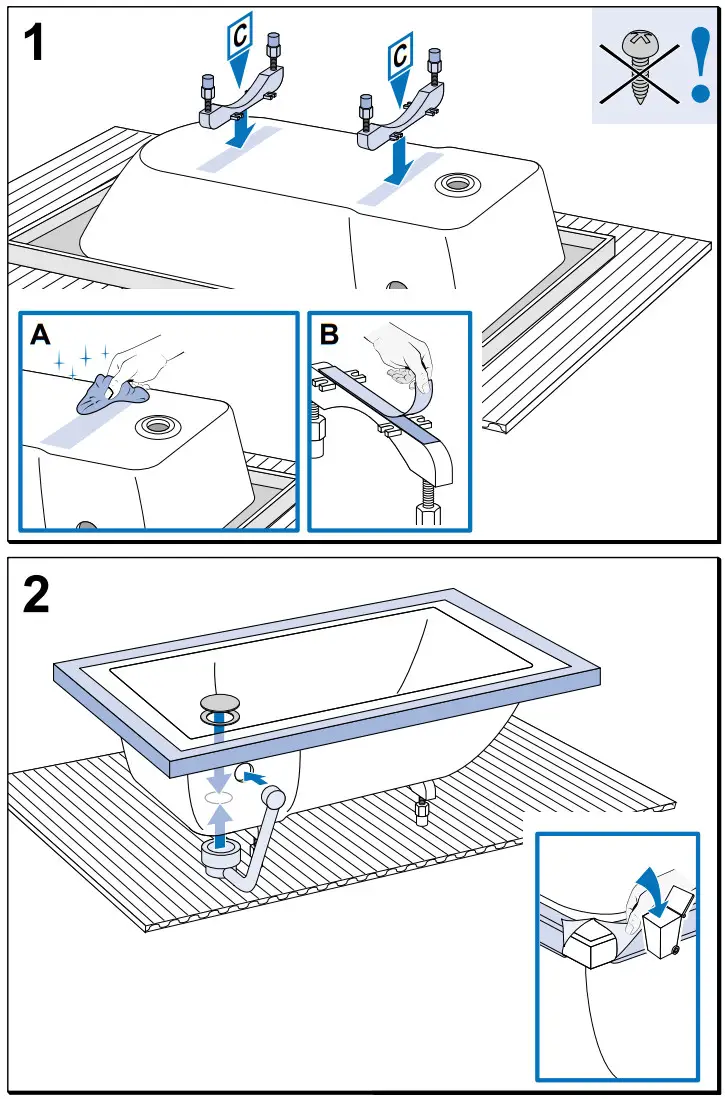 Villeroy Boch UBQ177OBE2V-01 Oberon Rectangular Bath - Figure 7