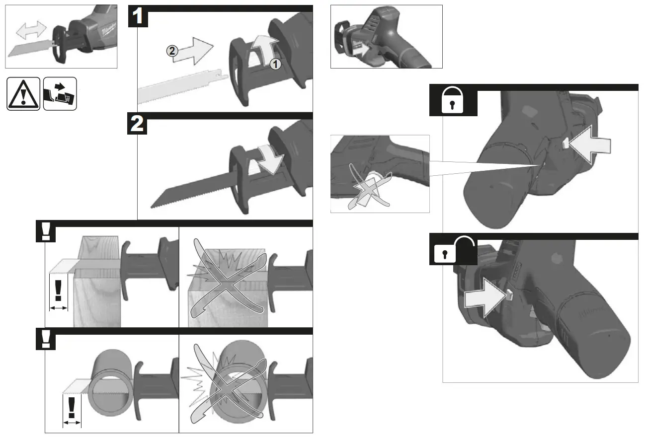 milwaukee C12 HZ Cordless Reciprocating Saw - Figure 3