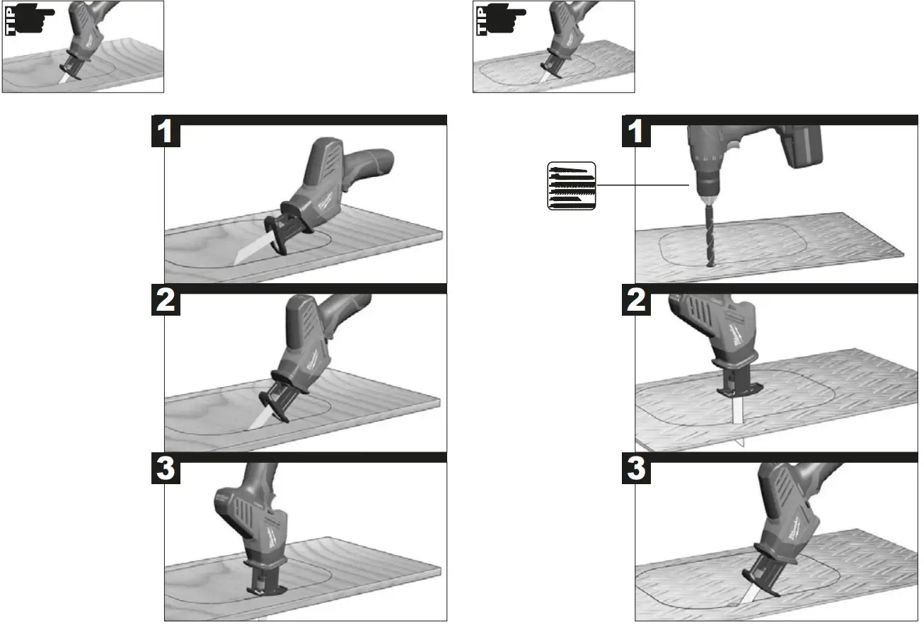 milwaukee C12 HZ Cordless Reciprocating Saw - Figure 5