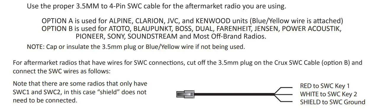 CRUX SWRNS-63S Radio Replacement with Steering Wheel Control Retention for Select NISSAN Vehicles - 4-PIN SWC CABLE