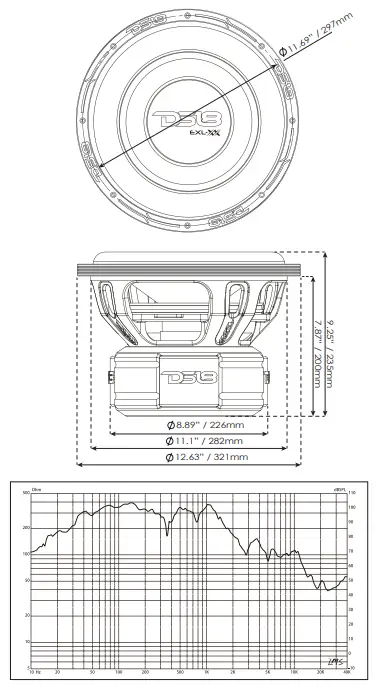 DS18 EXL-XX12.2DHE 12'' High Excursion Subwoofer - Fig