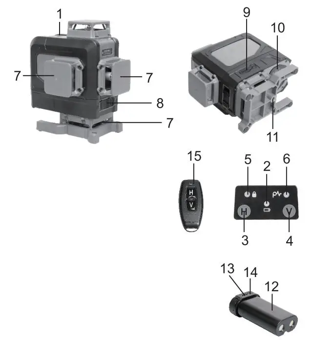 KOBB KBL35G 360 Degree Self-Leveling Cross Line Laser Level Instruction Manual - Product Overview