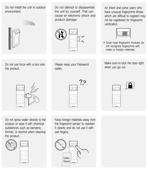Yale YDR4110 Smart Door Lock - Safety Cautions