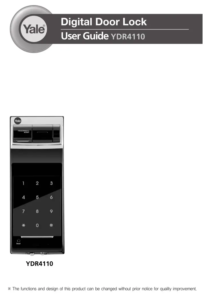 Yale YDR4110 Smart Door Lock User Manual Info