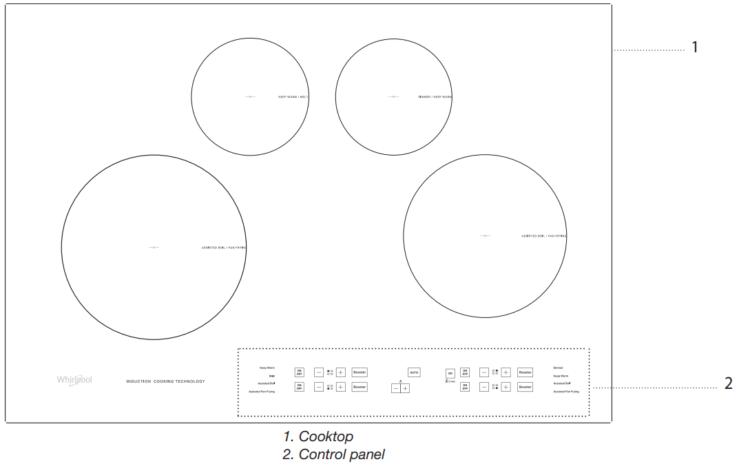 Whirlpool WCI55US0JS 30 Inch Touch Activated Electronic Induction Cooktop - FIGURE 1