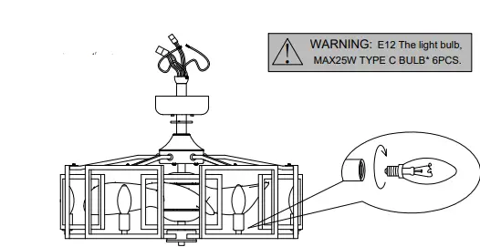 WAREHOUSE DW01W05MB 25 Inch Ceiling Fan-FIG12