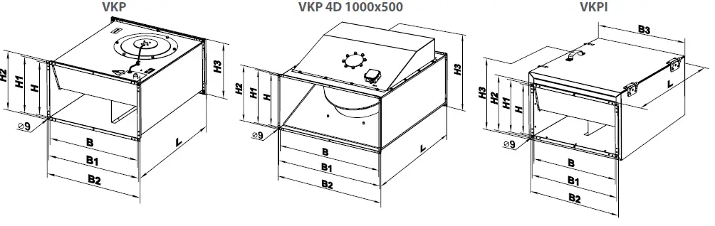 VENTS VKP Centrifugal Rectangular Duct Fan fig 2