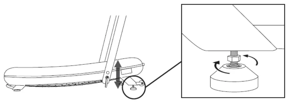 kogan FSMNTRDL40A FORTIS Freerunner Curved Treadmil - Footpad Adjustment