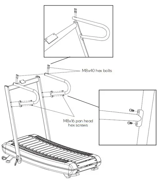 kogan FSMNTRDL40A FORTIS Freerunner Curved Treadmil - Footpad Adjustment