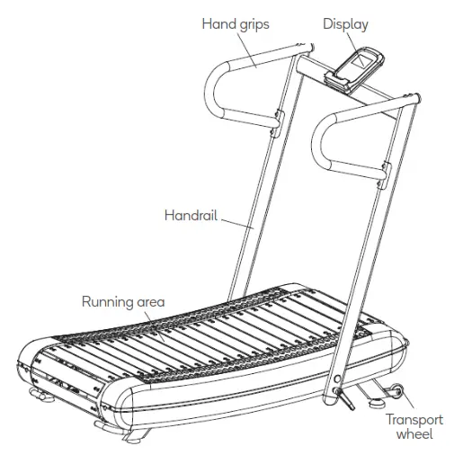 kogan FSMNTRDL40A FORTIS Freerunner Curved Treadmil - OVERVIEW