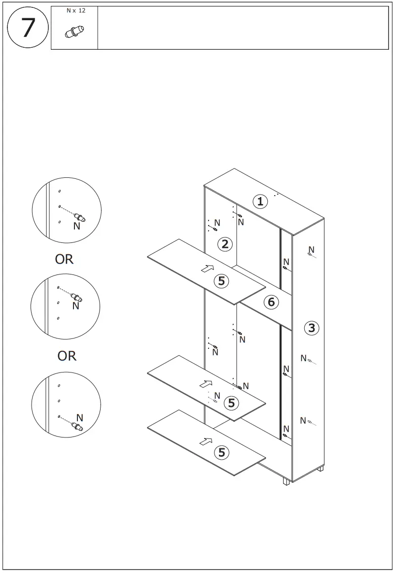 FUFU GAGA LJY KF200050 01 White Particleboard 5 Shelf Bookcase - fig 14