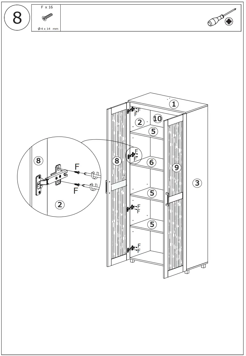FUFU GAGA LJY KF200050 01 White Particleboard 5 Shelf Bookcase - fig 15