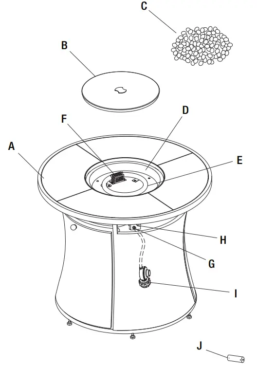 HOME DECORATORS COLLECTION FHWS80121 Kettering Wicker Round Lp Fire Pit - fig 2