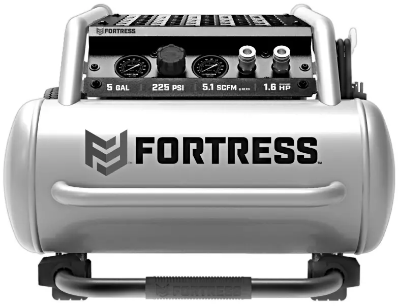 FORTRESS 57391 5 Gallon 225 PSI High Performance Wheeled Jobsite Air Compressor