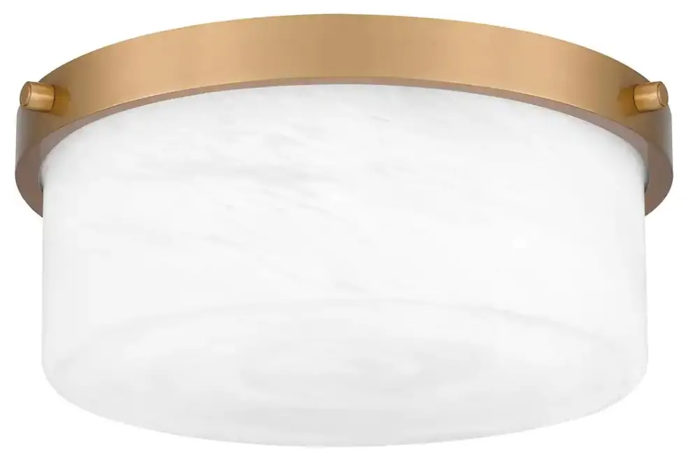 QUOIZEL QFL5590AB Levine 12 in. 2-Light Aged Brass Flush Mount