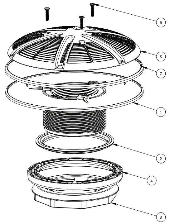 waterway 640-215x V 10 Inch Ultra Retro Vinyl Suction Outlet Sumpless - fig 3