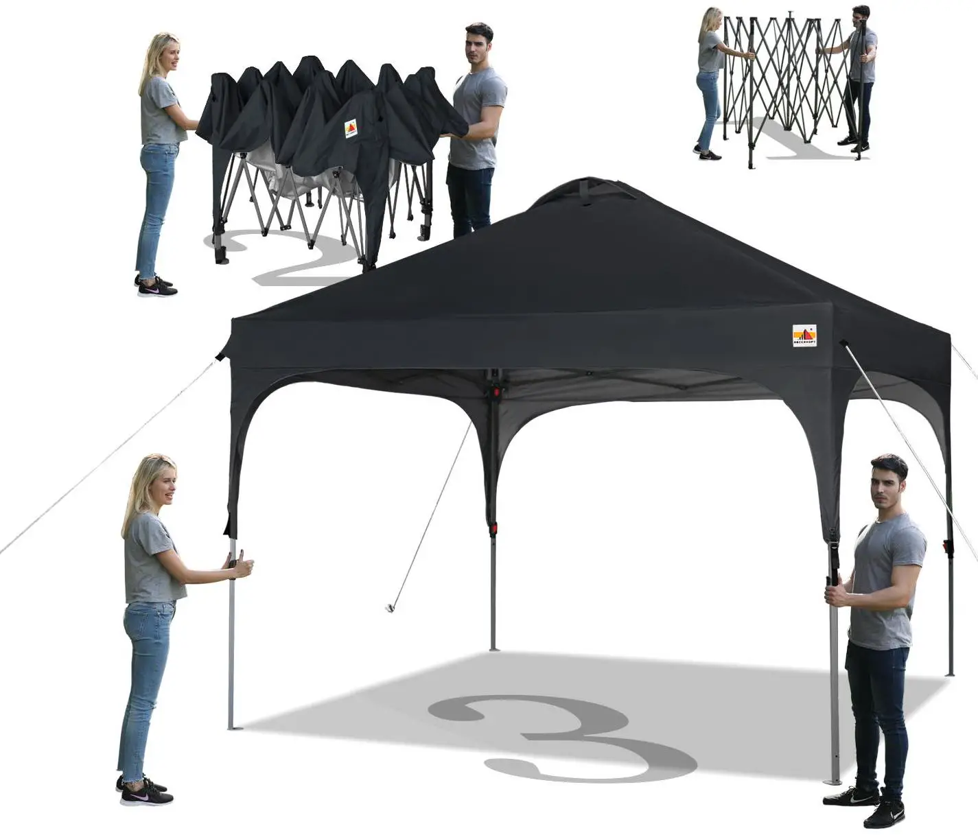 AbcCanopy AHJQ Black Instant Set Up Takedown - overview