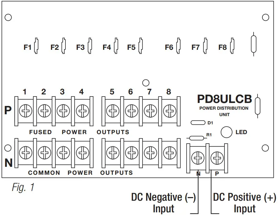 Altronix PD8ULCB UL Listed Sub Assembly Power Distribution Module - Fig