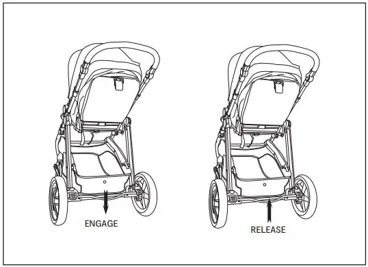 anko M6800 Reversible Stroller Instruction Manual - BRAKE OPERATION