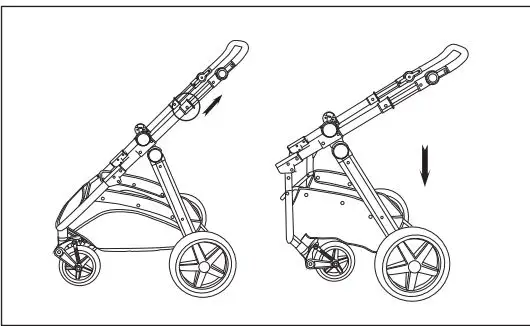 anko M6800 Reversible Stroller Instruction Manual - Fold the stroller by pulling both
