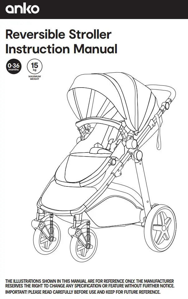anko M6800 Reversible Stroller Instruction Manual