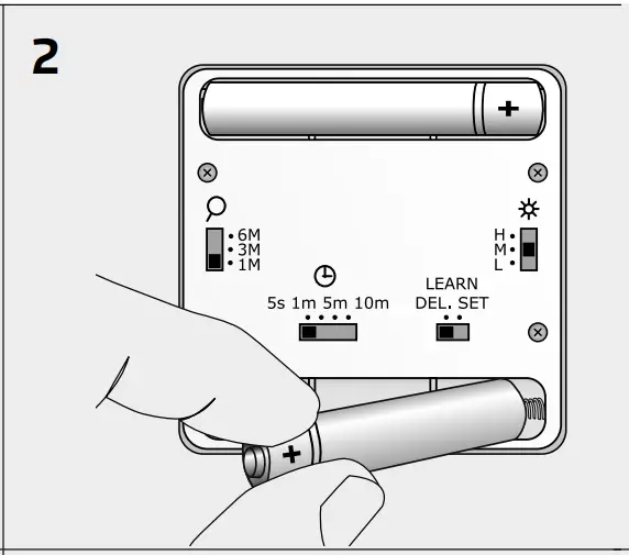 Install transmitter batteries