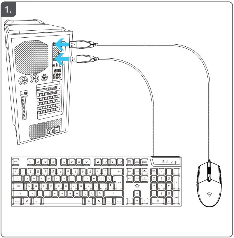 Trust Azor Keyboard and Mouse Gaming Installation Guide - Fig 1