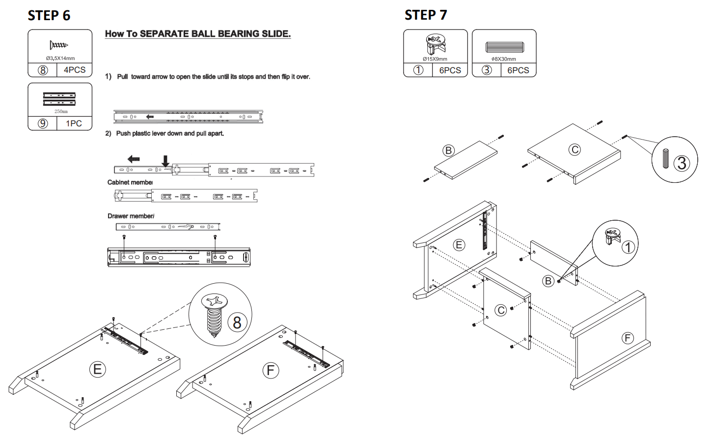 JAXPETY HG61Y1156 Farmhouse Nightstand Wood Storage Cabinet - Step 4