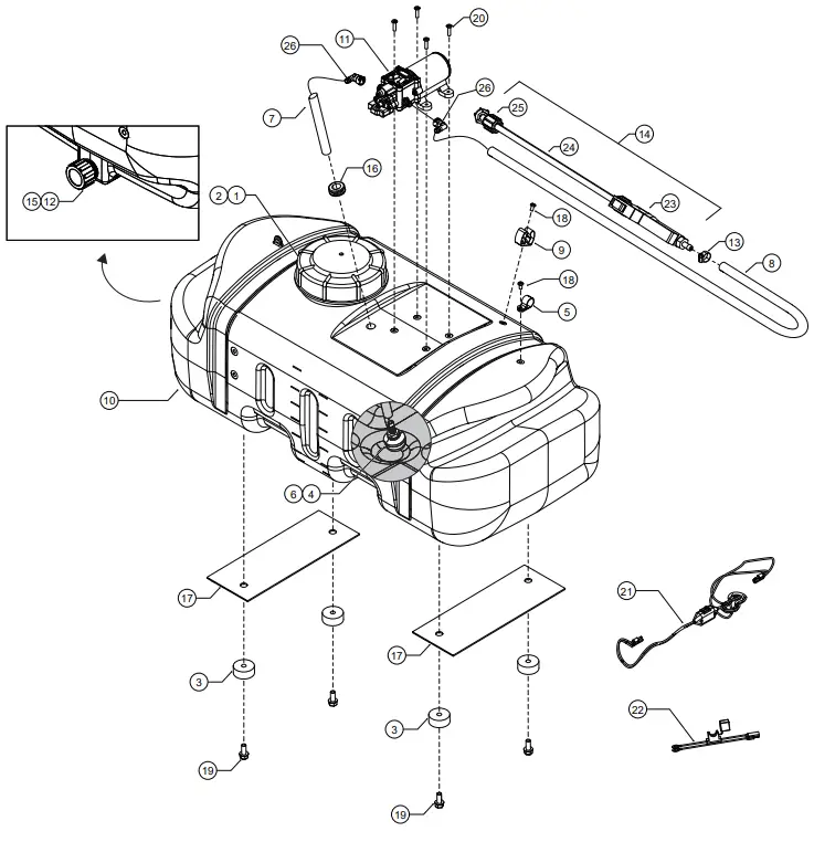 Agri Fab 15 Gallon 12 Volt Spot Sprayer -