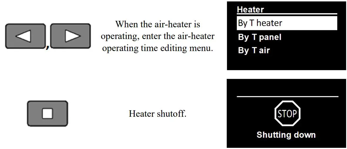 autoterm PU-27 OLED Display Control Panel Owner's Manual - Air heater start