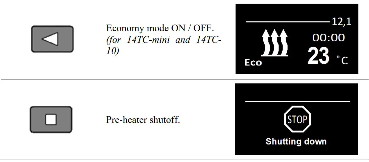 autoterm PU-27 OLED Display Control Panel Owner's Manual - Hydronic pre-heater start