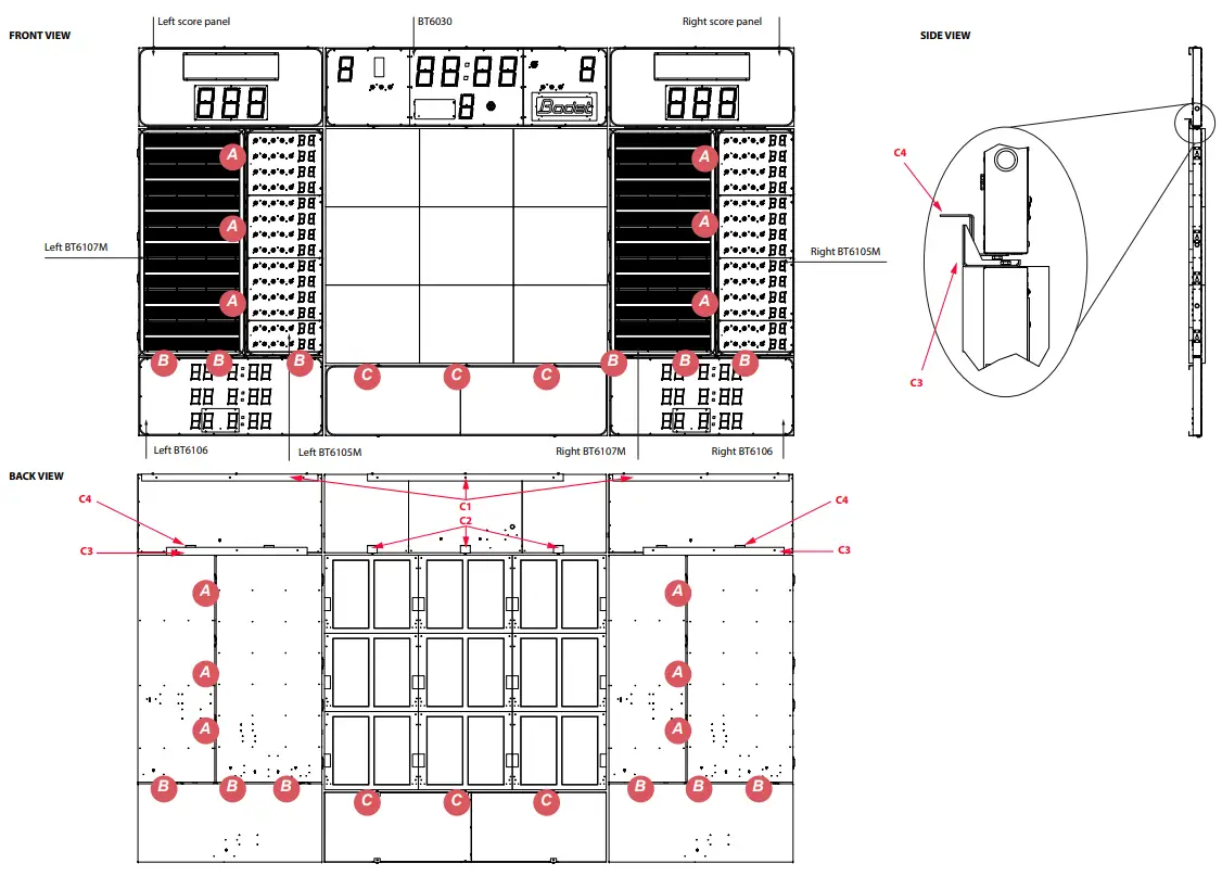 Bodet BT6730 LED Video Scoreboard - Wall mounting 1
