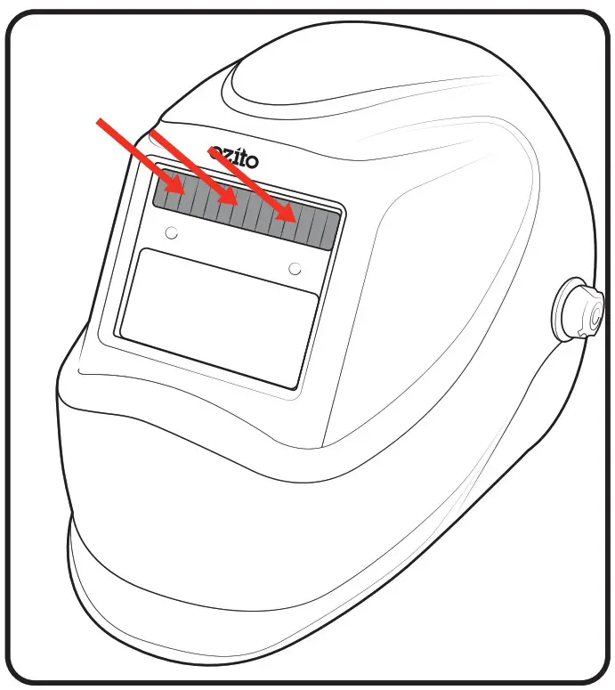 ozito Auto Darkening Welding Helmet -The solar panel works