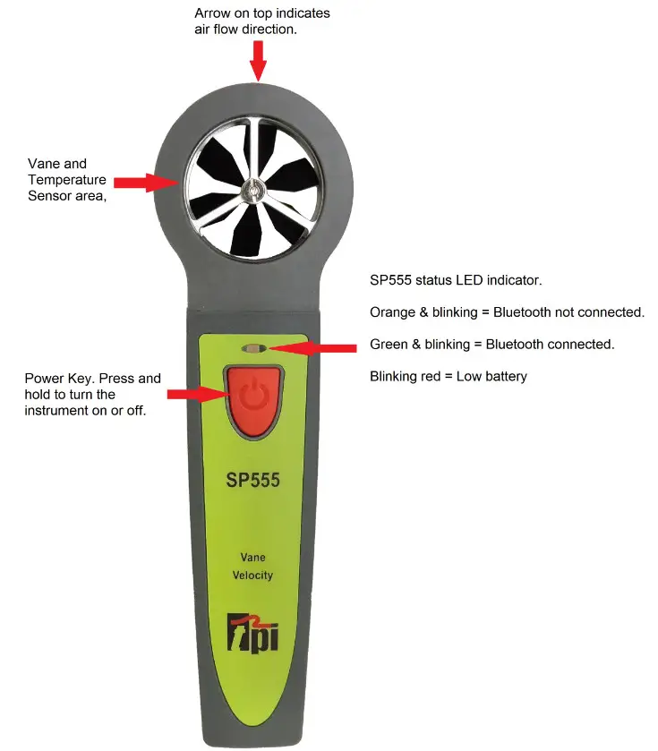 TPI SP555 Vane Air Velocity Smart Probe-INSTRUMENT