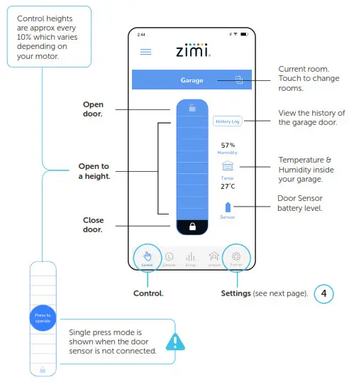 Steel Line Powermesh Garage Door Controller Control- Control screen