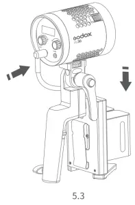 Godox ML30 Portable Led Video Light - Connect the battery
