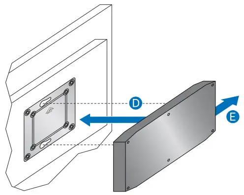 Intel NUC Kit NUC8i7HNK and NUC8i7HVK Slide the Intel NUC onto the VESA mount bracket